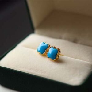 Clover Turquoise Gemstone Earrings