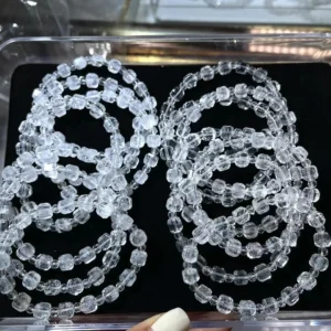 Natural Faceted White Azez Crystal Bracelet